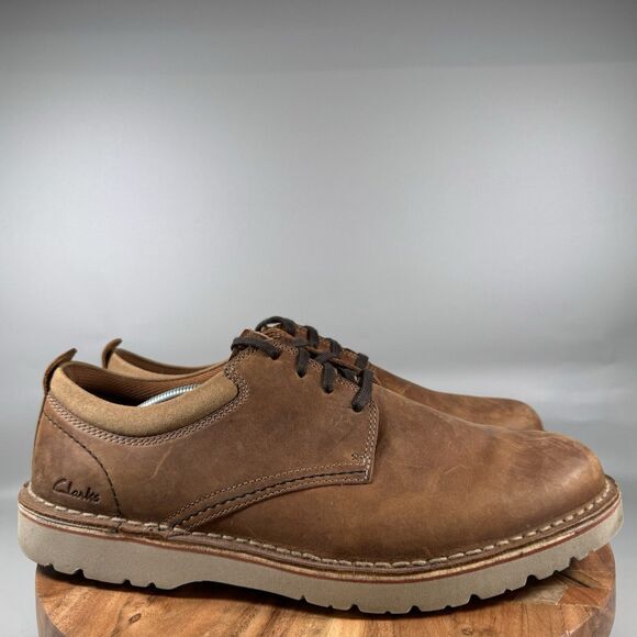 Clarks Eastridge Low Light Brown Leather Oxford Men's Size 13 - Picture 1 of 8